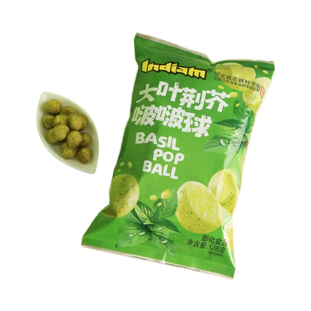 He Nan Specialty Basil flavor family package bag pop balls, new corn snacks, New selection